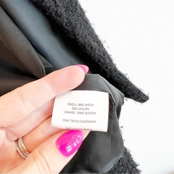 Eileen Fisher Women's Boucle Knit Jacket Blazer Hook Loop Black Wool Med - Picture 6 of 6